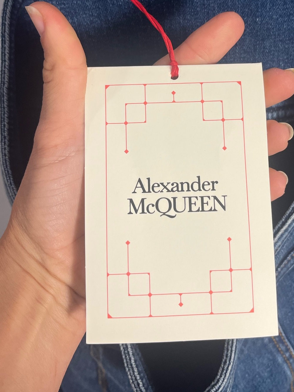 NWT*** Alexander McQueen stonewashed denim maxi dress- 40 - Picture 12 of 14